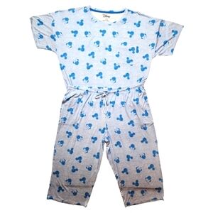 Disney Gray and Blue Mickey Mouse Lounge Set Womens